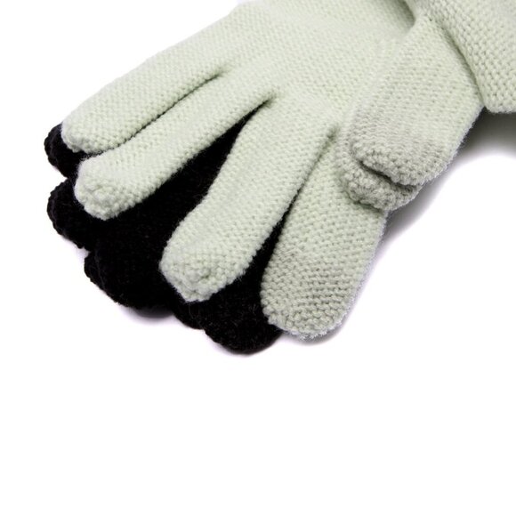 Steve Madden Knit Gloves Woven Green Black Fall Winter Warm Cozy Set of 2 NEW - Picture 4 of 4